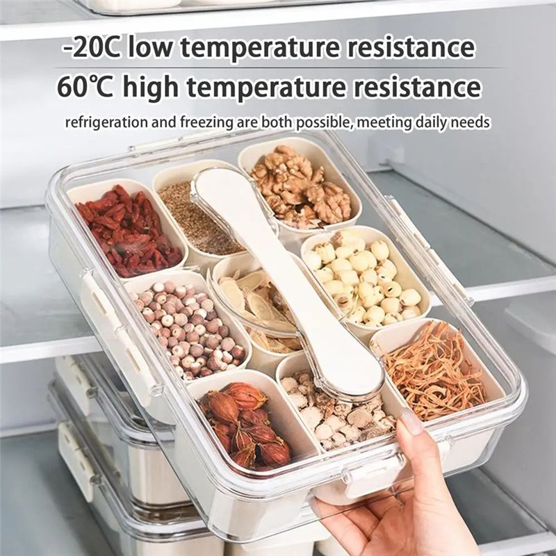 9 Compartments Divided Serving - Food Snacks Candy recension och pris