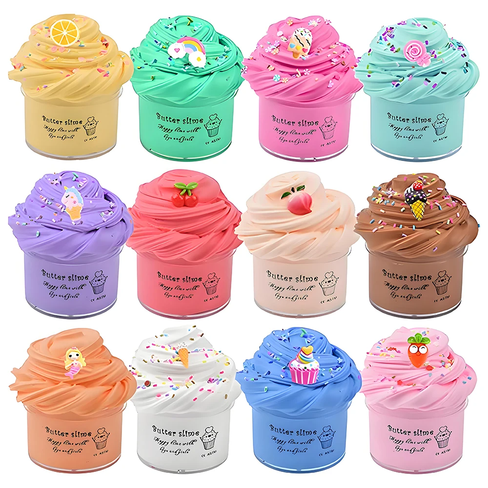 12 piece butter slime set, par - Food Snacks To Eat recension och pris