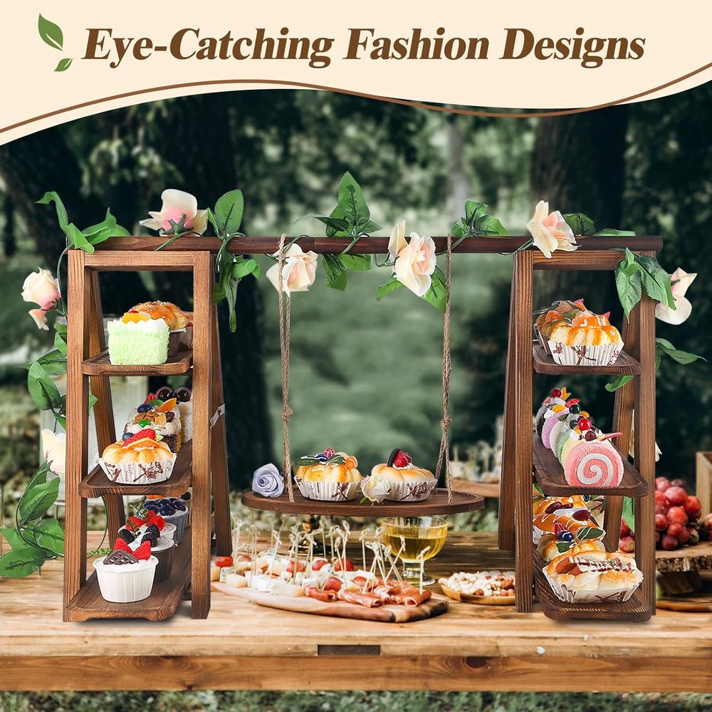 3 Tier Cupcake Stand with Swin - Food Snacks Party recension och pris