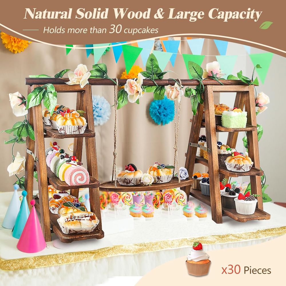 3 Tier Cupcake Stand with Swin - Food Snacks Party recension och pris